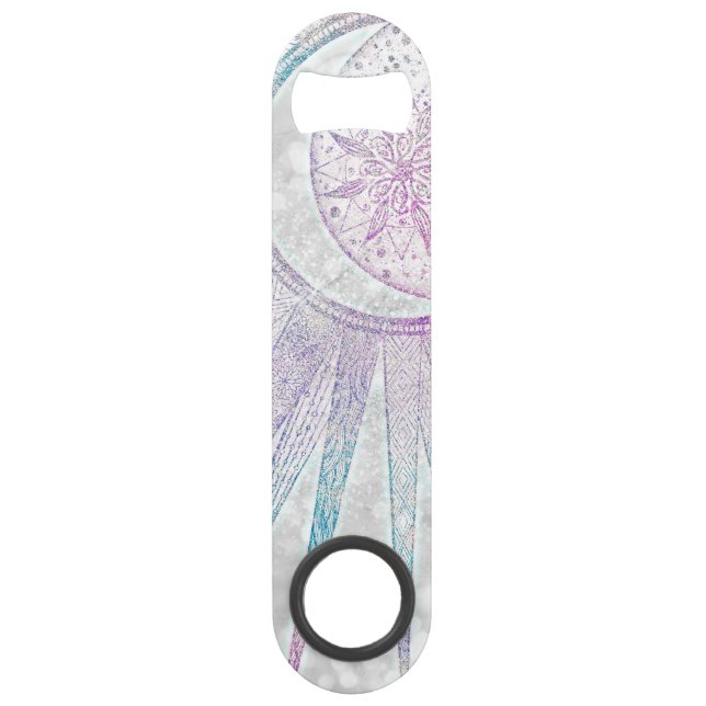 Elegant Iridescent Sun Moon Mandala Silver Design (Front)