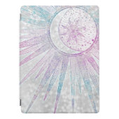 Elegant Iridescent Sun Moon Mandala Silver Design iPad Pro Cover (Front)