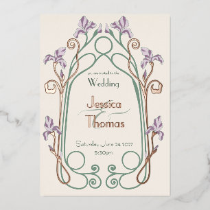 Elegant Iris Art Nouveau Wedding Rose Gold