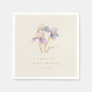 Elegant Iris Baby Shower Napkin