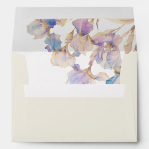 Elegant Iris Beige Floral Envelope