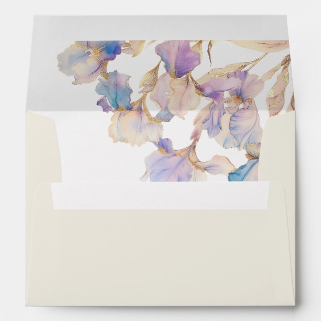 Elegant Iris Beige Floral Envelope (Back (Bottom))