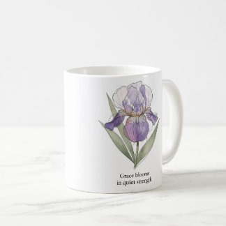 Elegant Iris Bloom Watercolor Mug