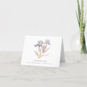 Elegant Iris Floral Baby Shower Thank You Card