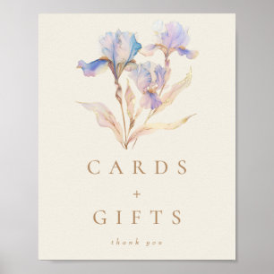 Elegant Iris Floral Wedding Cards and Gifts Poster