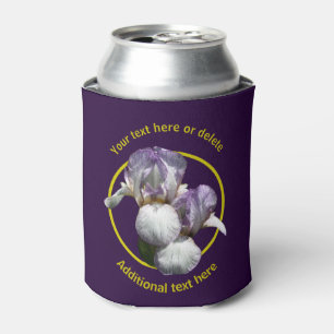 Elegant Iris Flowers Personalised Can Cooler