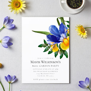 Elegant Iris Garden Party 80th Birthday Card