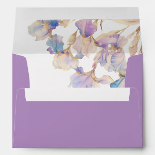 Elegant Iris Lilac Floral Envelope