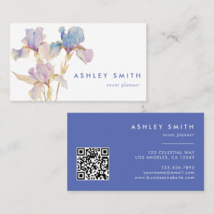 Elegant Iris QR Code Business Card