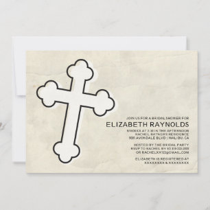 Elegant Iron Cross Bridal Shower Invitations