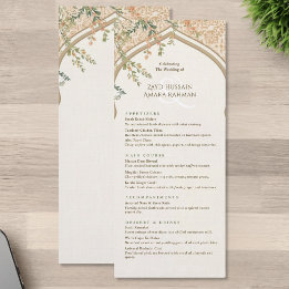Elegant Islamic Arch Floral Wedding Menu