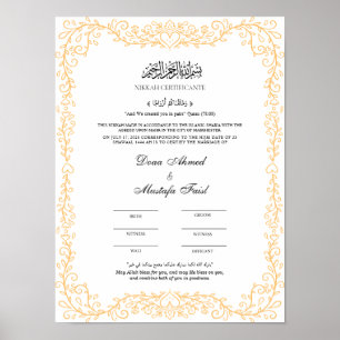 Elegant Islamic Marriage Certification Poster