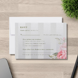 Elegant Islamic Nikah Walima Floral | Blush Peony  RSVP Card