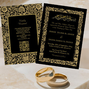 Elegant Islamic Wedding Nikah with QR code Invitation