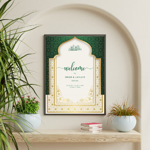Elegant Islamic Wedding Welcome Acrylic Sign