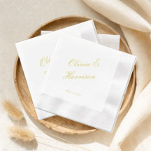 Elegant Island Citrus Wedding Cocktail Napkins