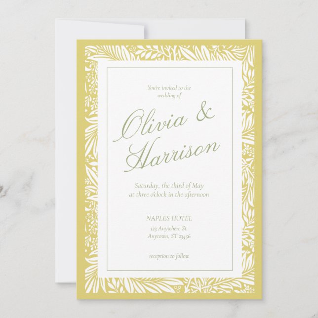 Elegant Island Citrus Wedding Invitation (Front)