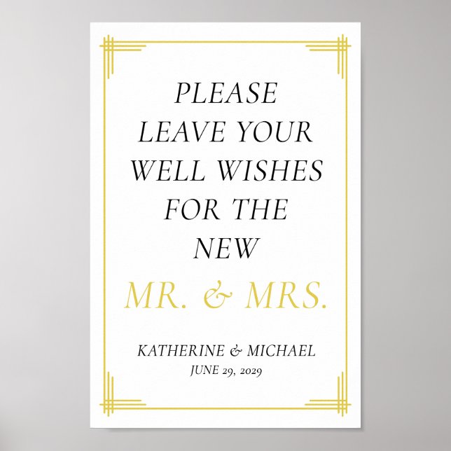 Elegant Island Citrus Yellow Green Guestbook Sign (Front)