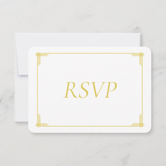  Elegant Island Citrus Yellow Green Wedding RSVP Card (Back)