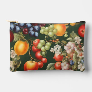 Elegant Italian Design with Fruits and Flowers Accessory Pouch
