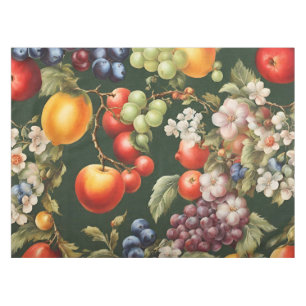Elegant Italian Design with Fruits and Flowers Tablecloth
