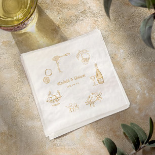 Elegant Italian Dinner Wedding Gold Foil Napkins