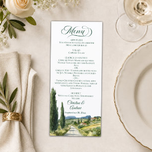 Elegant Italian Landscape Wedding Menu