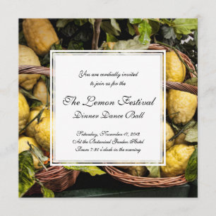Elegant Italian Lemon Basket Amalfi Coast Lemons Invitation