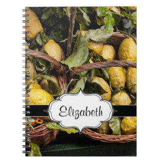 Elegant Italian Lemons in a Basket Notebook