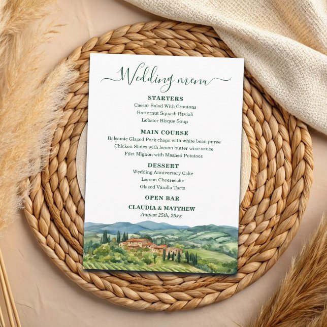 Elegant Italian Vineyard Wedding Menu (Creator Uploaded)