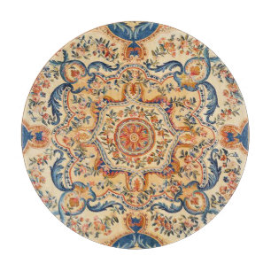 Elegant Italian Vintage Baroque Blue Orange Cutting Board