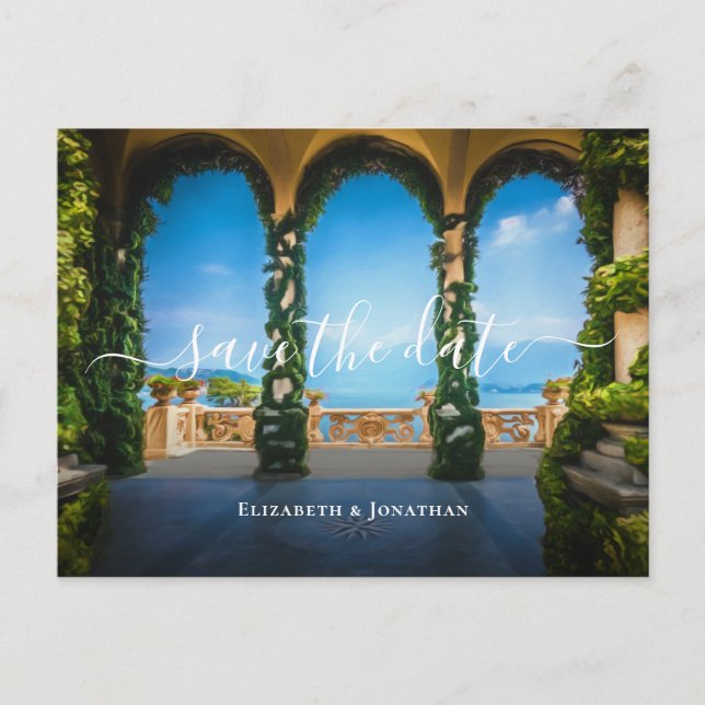 Elegant Italian Wedding Arches Italy Save The Date Announcement Postcard (Front)