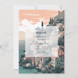 Elegant Italy Capri Destination Bridal Shower Invitation