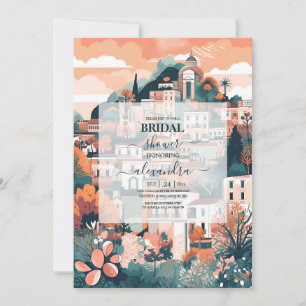 Elegant Italy Capri Destination Bridal Shower Invitation