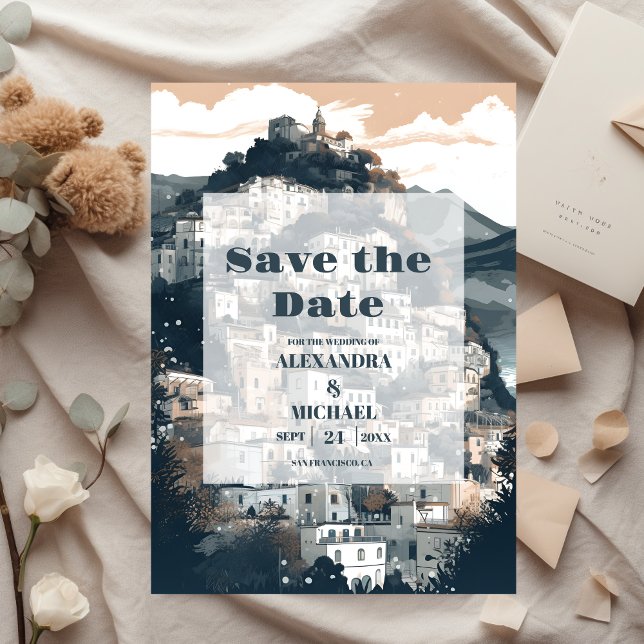 Elegant Italy Capri Destination Wedding Save The Date (Creator Uploaded)