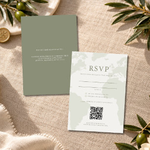 Elegant Italy Destination Wedding QR Code RSVP Card