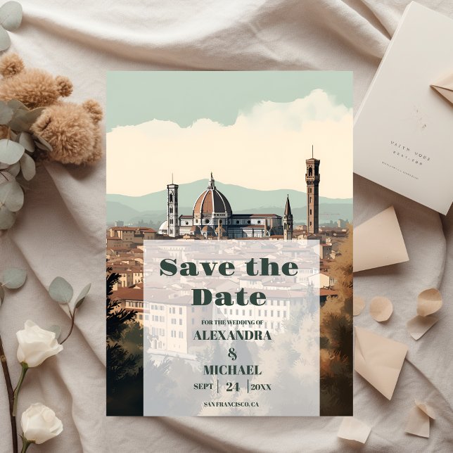 Elegant Italy Florence Destination Wedding Save The Date (Creator Uploaded)