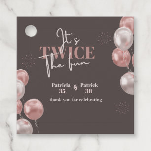 Elegant It's a Twice the Fun Joint Birthday Favour Tags