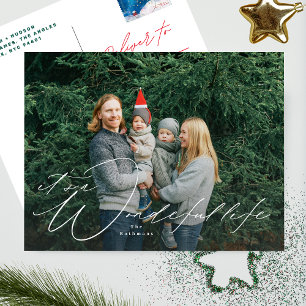 Elegant   It's a Wonderful Life   Christmas Photo Holiday Postcard