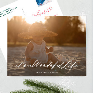 Elegant   It's a Wonderful Life   Christmas Photo Holiday Postcard