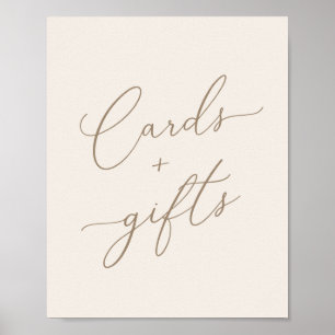 Elegant Ivory and Gold Calligraphy Cards and Gifts Poster