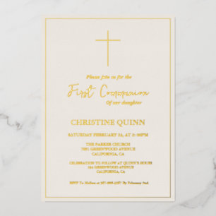 Elegant Ivory and Gold First Holy Communion