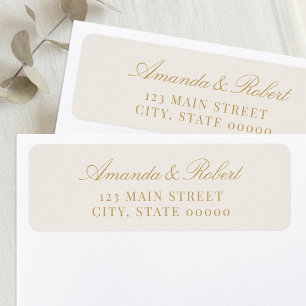 Elegant Ivory and Gold Wedding Return Address Label