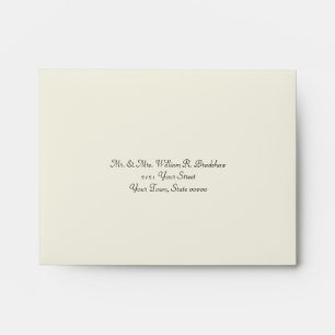 Elegant Ivory and Gold Wedding RSVP Envelope