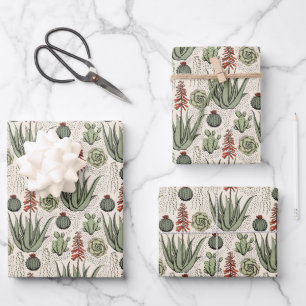 Elegant Ivory and Green Flower Pattern Floral Wrapping Paper Sheet