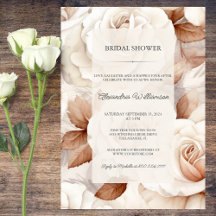 Elegant Ivory and Rust Roses Bridal Shower
