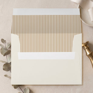 Elegant Ivory and Tan Stripes Envelope