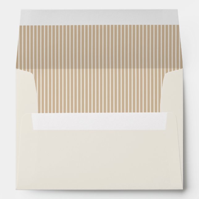 Elegant Ivory and Tan Stripes Envelope (Back (Bottom))