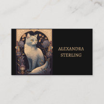 Elegant Ivory Art Nouveau Feline Personalised