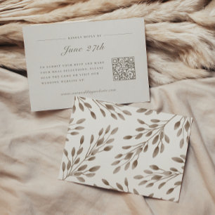 Elegant Ivory & Ash Fall Botanical Wedding RSVP Card